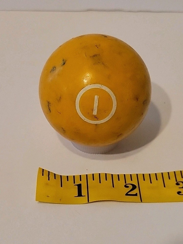 Vintage No. 1 Solid Yellow Pool Ball Billiard 2" Replacement (K)
