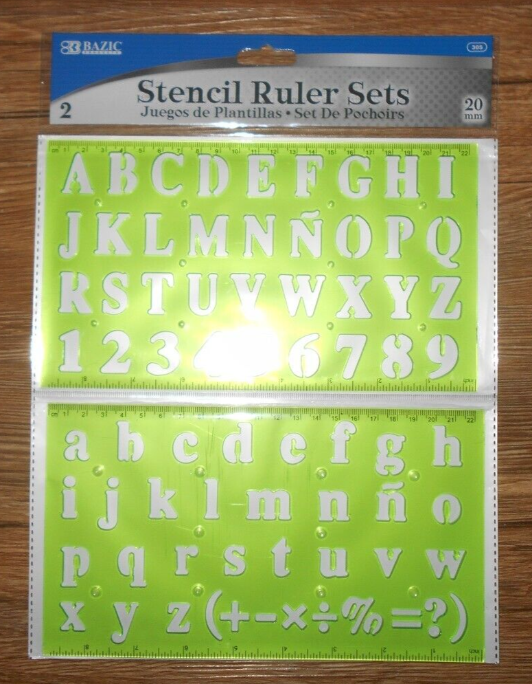 Bazic 2 Pack Stencil Ruler Set