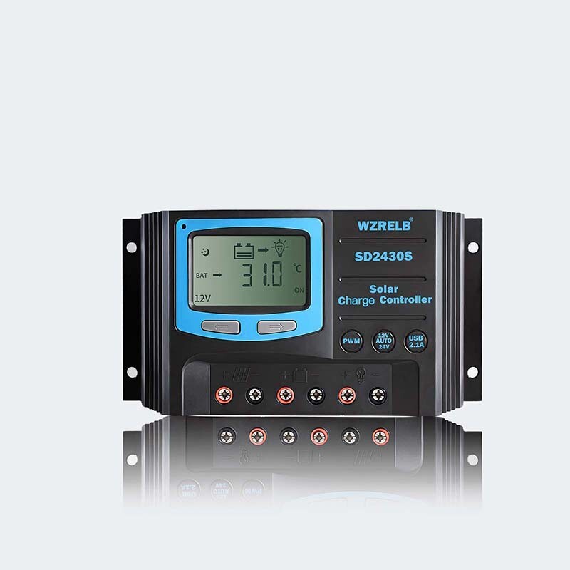 PWM Solar Panel Battery Charge LCD Controller 20A 12V/24VAuto Regulator Dual USB