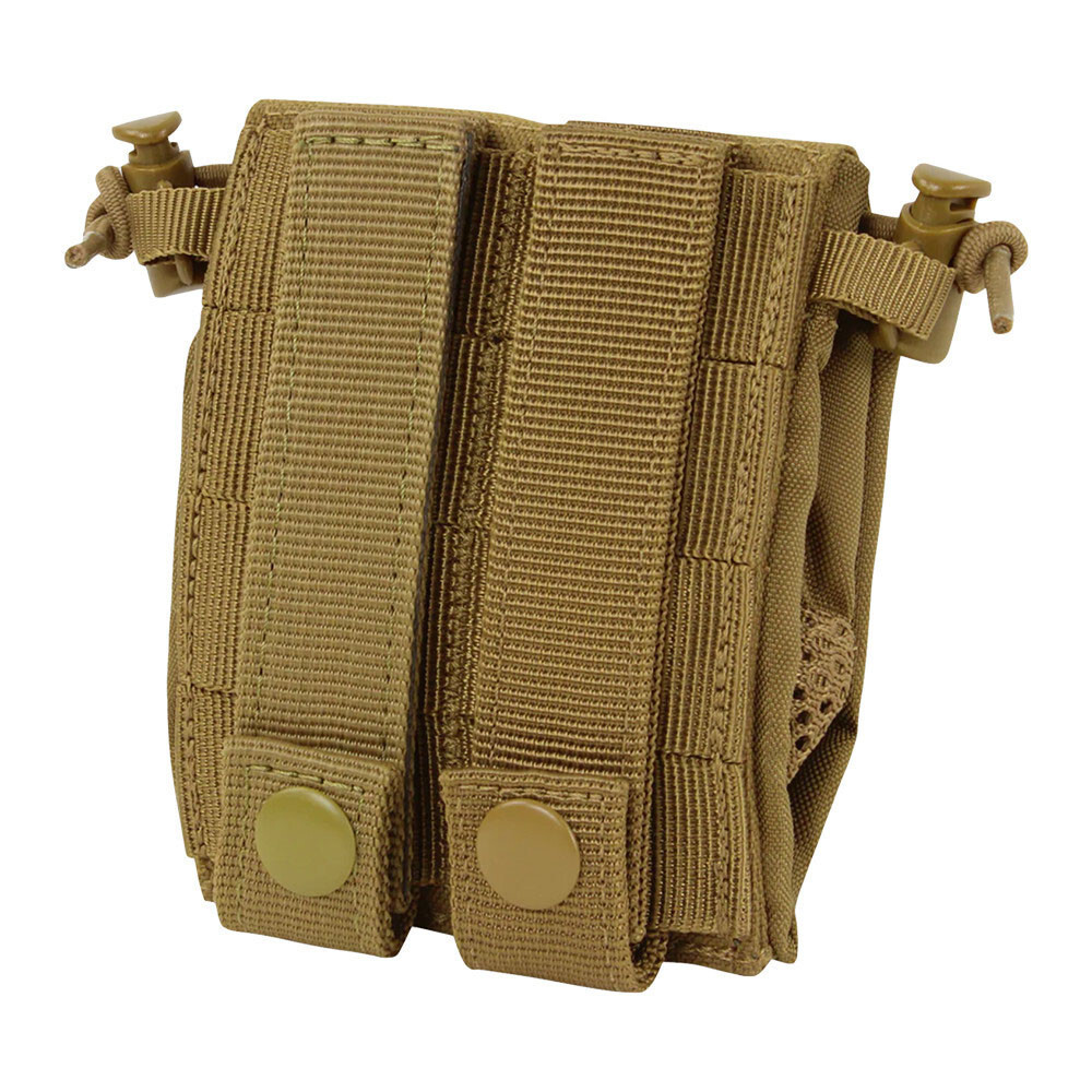 Modular MOLLE Hook Loop Magazine Micro Dump Bungee Retention Pouch Coyote