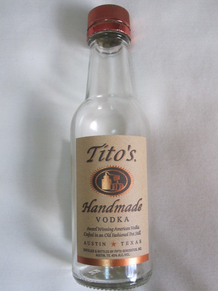 Tito's Handmade Vodka "Empty" 200ml Bottle "Variant" Brand Label