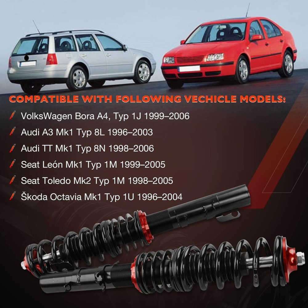 Height Adjustable Suspension Red for VW Golf 4 Bora 1999-2005