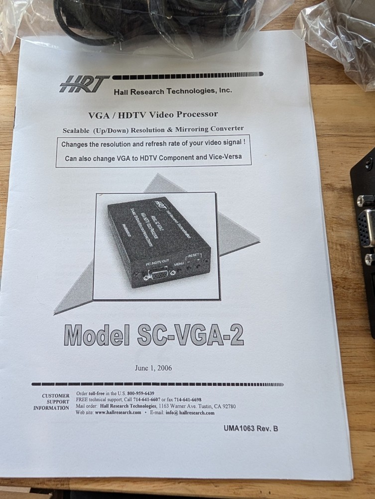 Hall Research Technologies SC-VGA-2 VGA/HDTV Video Processor