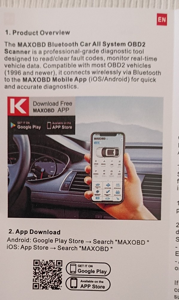 KONNWEI MAXOBD OBD2 Scanner Bluetooth Car Diagnostic Tool Code Reader