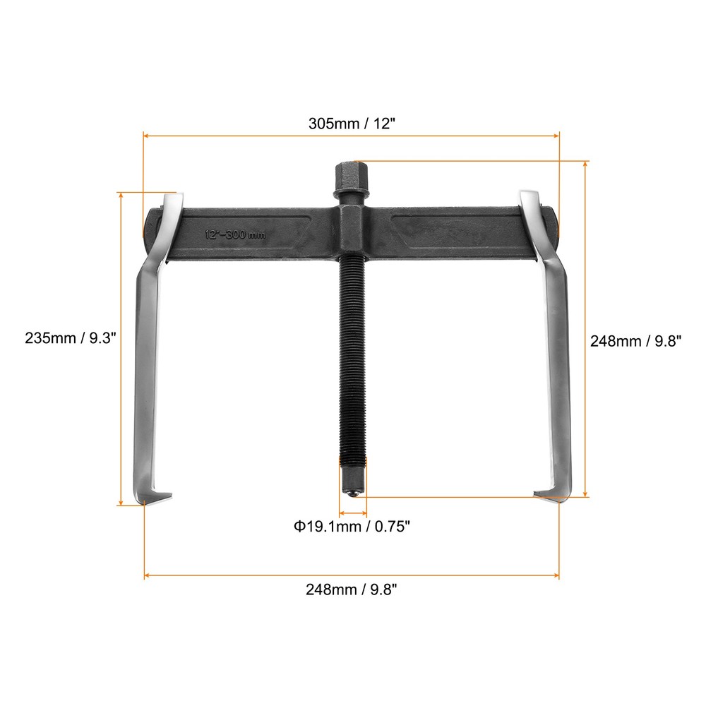 2-Jaw Gear Puller 12" Carbon Steel Separate Lifting Device Removal Tool