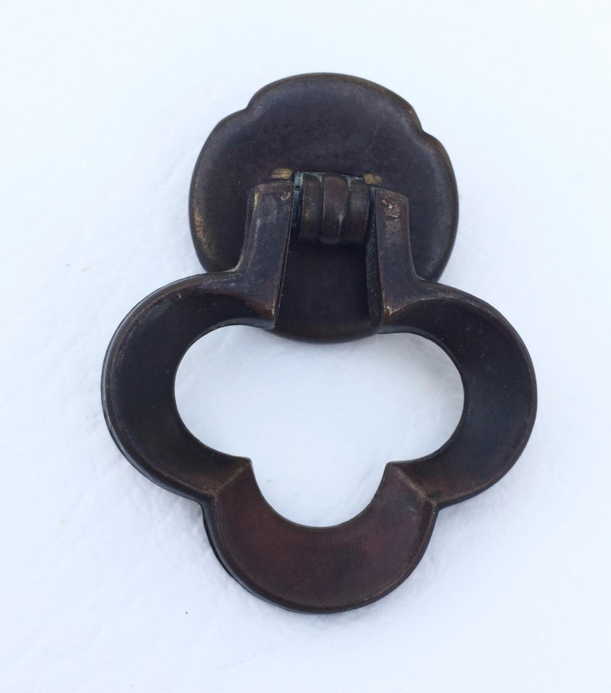 Gothic Arts & Craft Mission Antique Hardware Brass Drop Ring Drawer Pull Knob