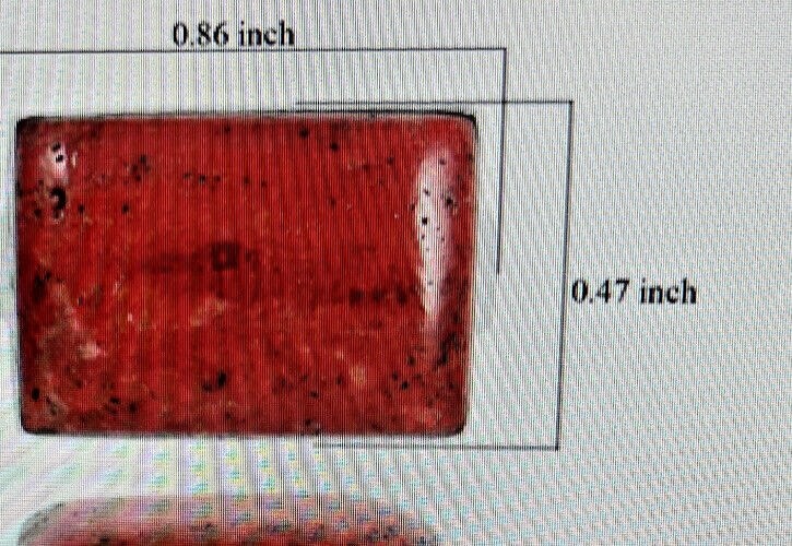 Natural Coral Rectangle Ring size 10 in Sterling Silver