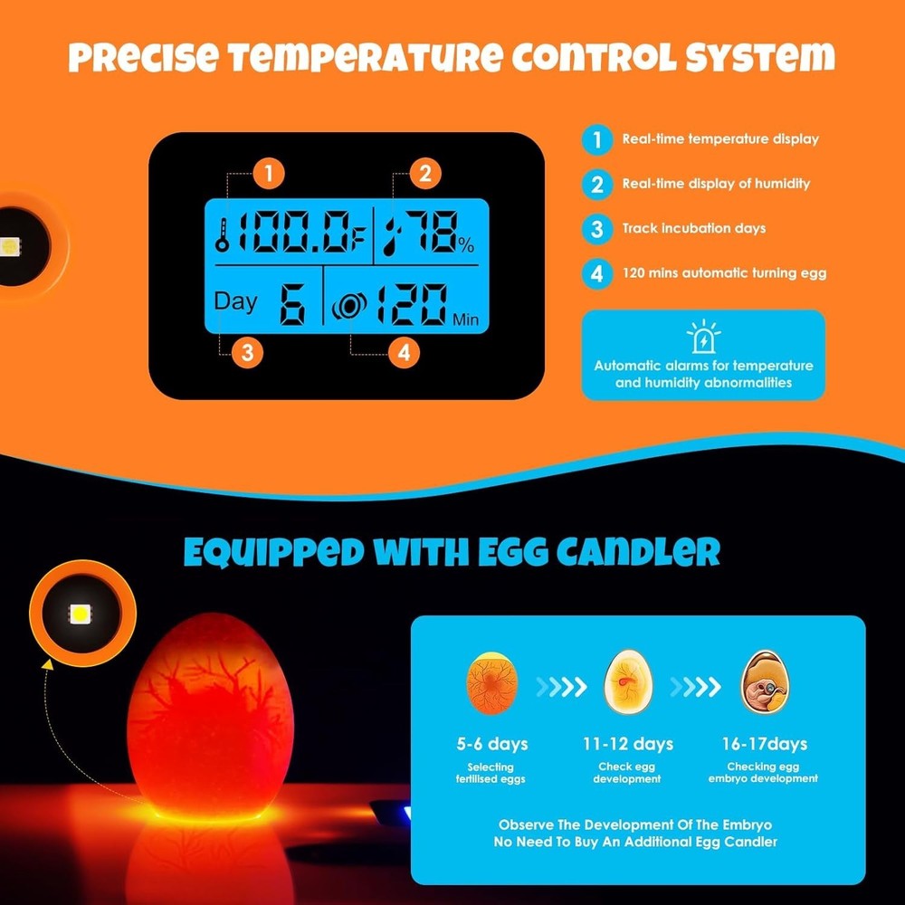 25 Egg Incubator Digital Poultry Hatcher Machine with Automatic Egg Turning✅