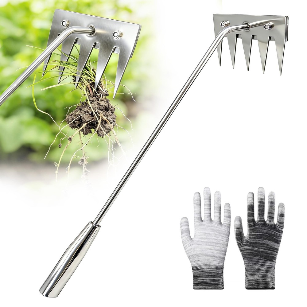 Weed Puller Tool, 2026 Portable Manual Weeding Tools Gardening, 5 Teeth Head ...