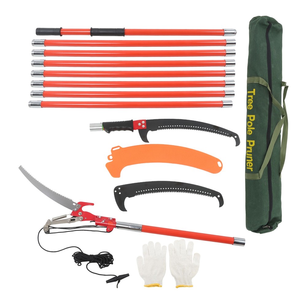1 × 30ft Pruner Saw Combination Extendable Tree Trimmers Section 9 Orange New