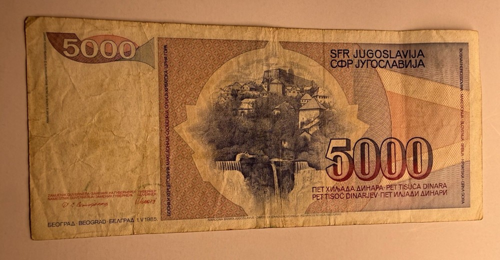 Jugoslavia 5000 Dinars 1985 Dinara 5