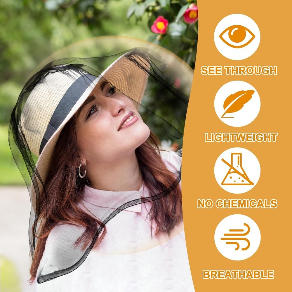 Eco-Friendly Mosquito Head Net - Soft, Lightweight 2 Pack for Optimal Comfort