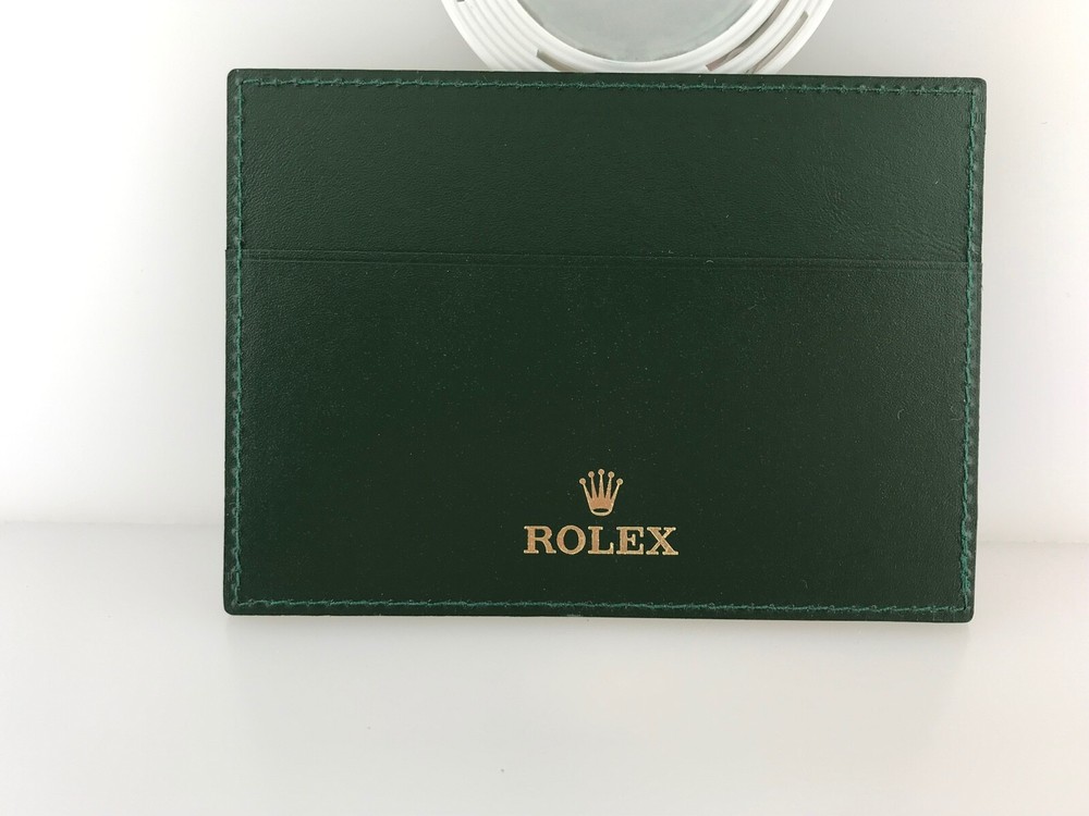 Rolex leather green wallet