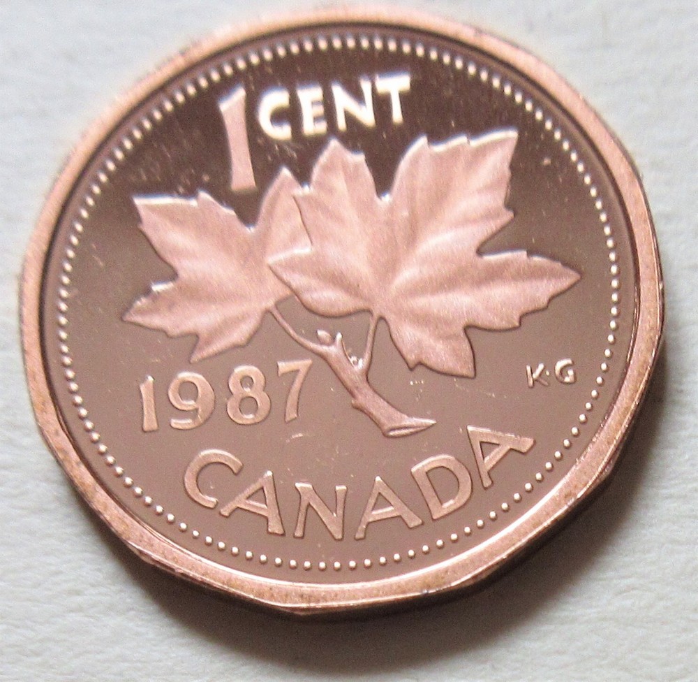 1987 Canada PROOF Small Cents Coin. Mint UNC. Penny 1cent