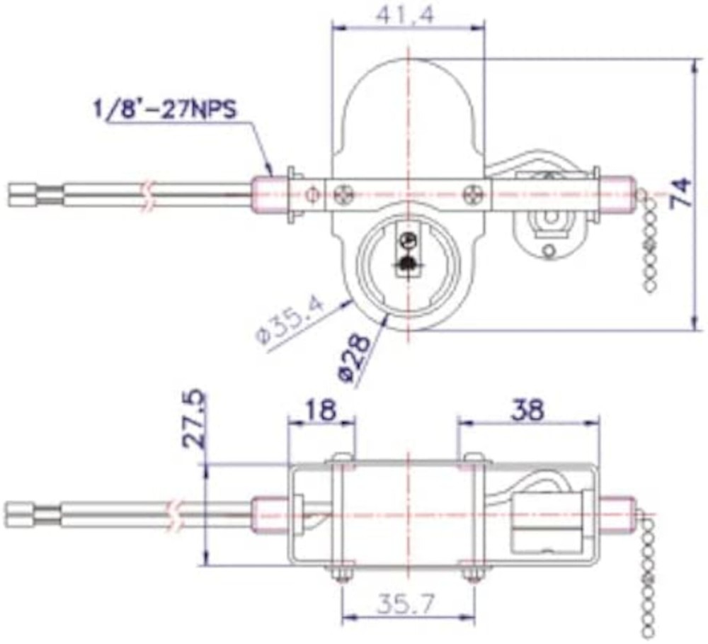HQRP 2-Light Socket Switch for Ceiling Fan Pull Chain E26 E27 Lamp Light Holder