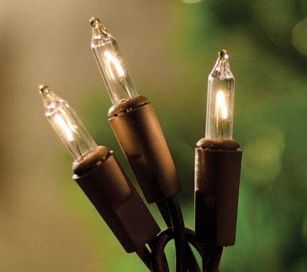 Electric Cord String Light Set, Brown Cord, 10ct