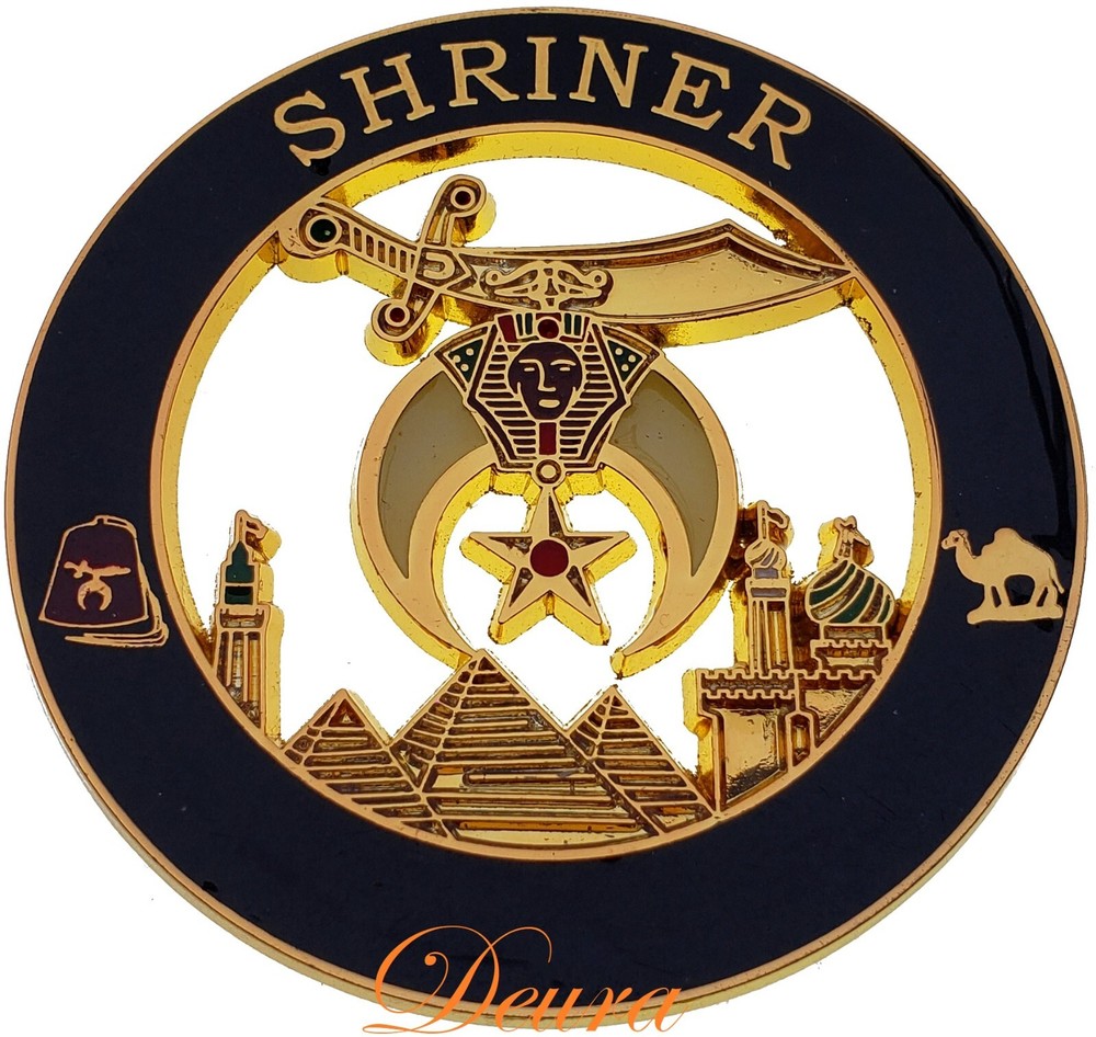 Masonic Shriner Mason Gold Car Emblem
