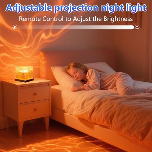Lights Projector Rechargeable, Touch Cube Color Changing Light with Ocean Wave