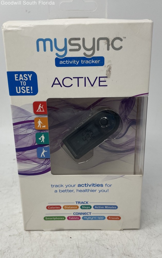 Mysync Black Activity Tracker For Pedometer Step Counter Calories Sleep