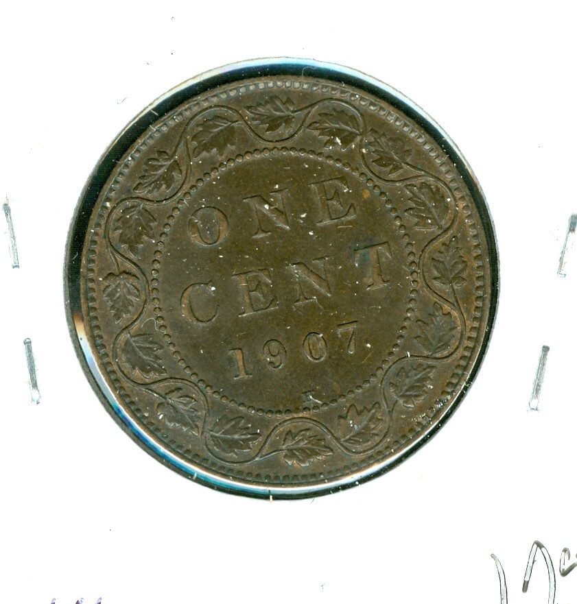 1907 H CANADA LARGE CENT MID GRADE BU BROWN