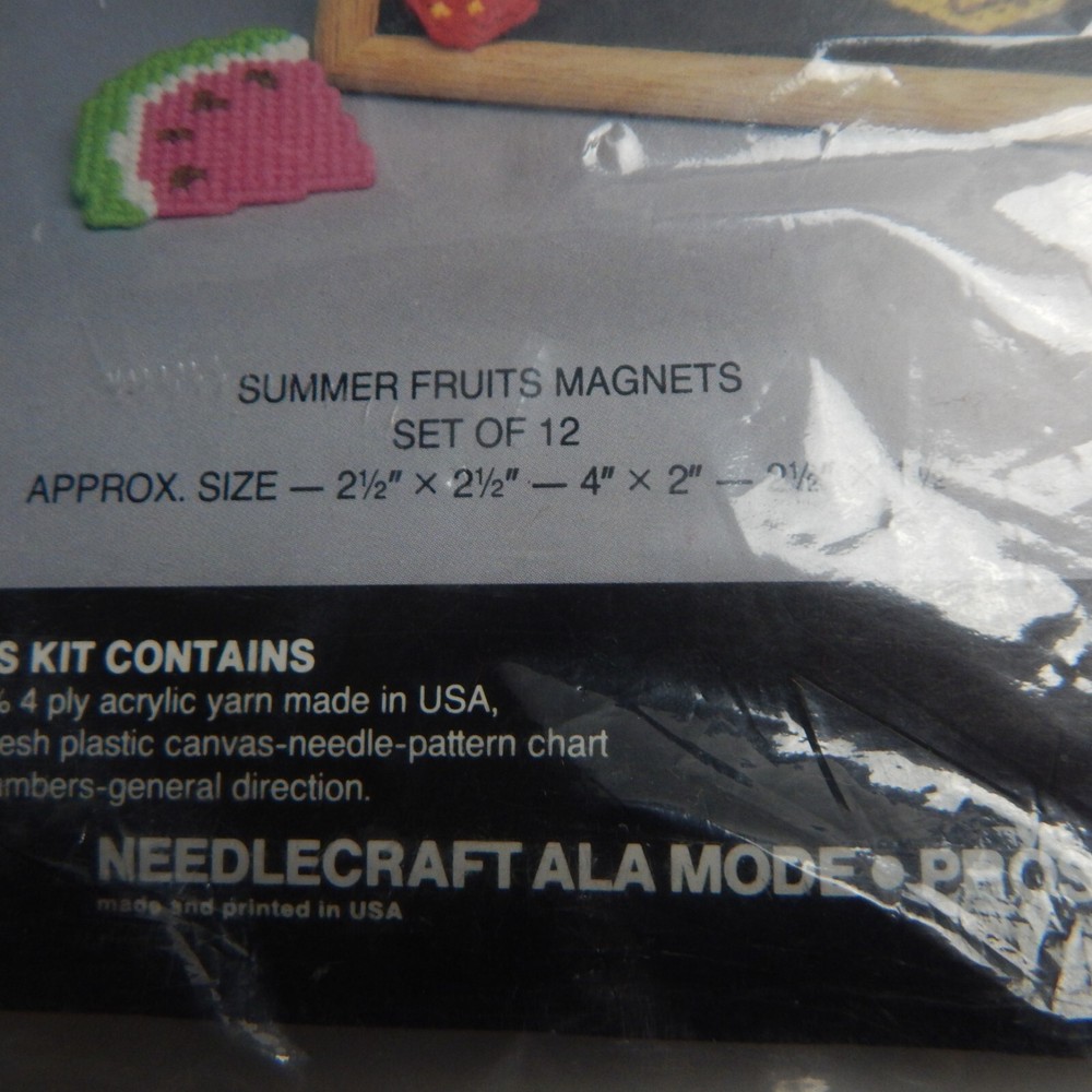 Summer Fruits Magnets - Needlecraft Ala Mode Plastic Canvas Pattern Leaflet