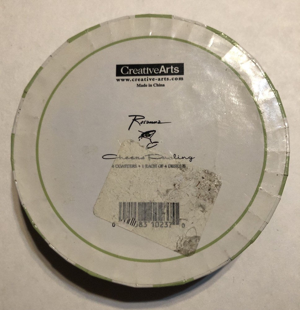 Rosanna Cheers Darling 4 Pc Coaster Set