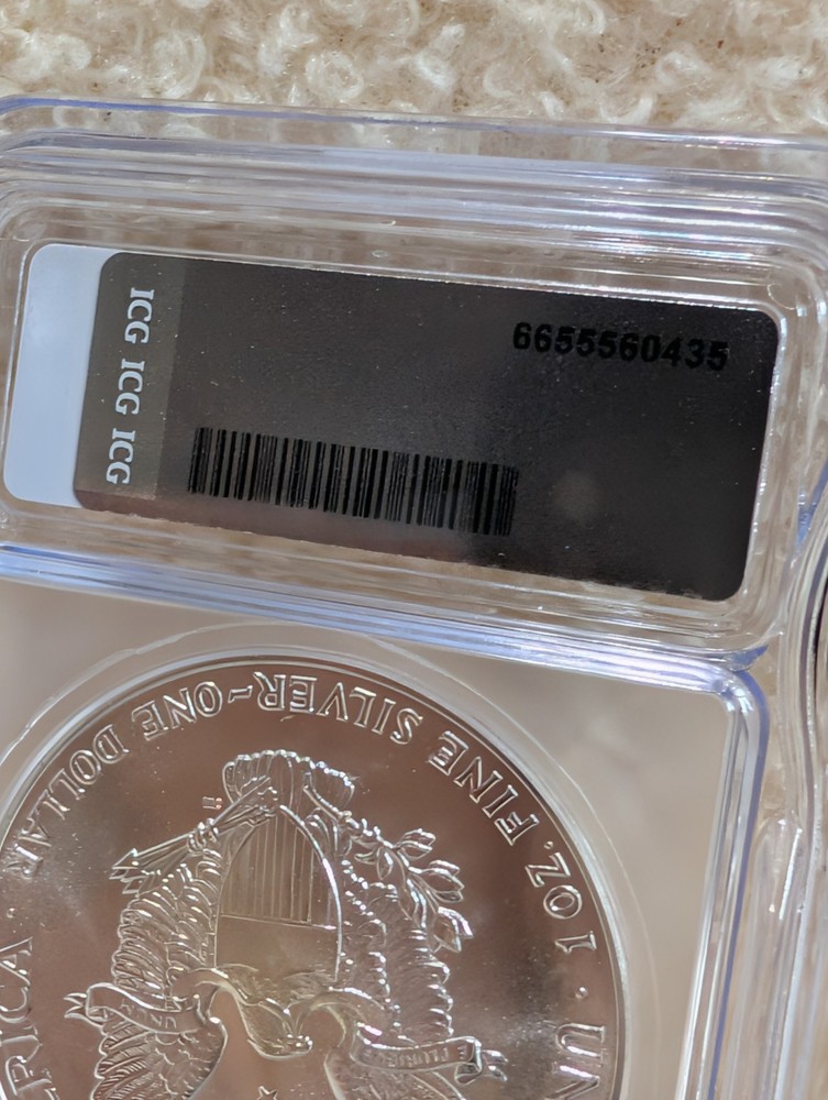 1987 * First Delivery $1 America Silver Eagle * Walking Liberty * ICG MS70