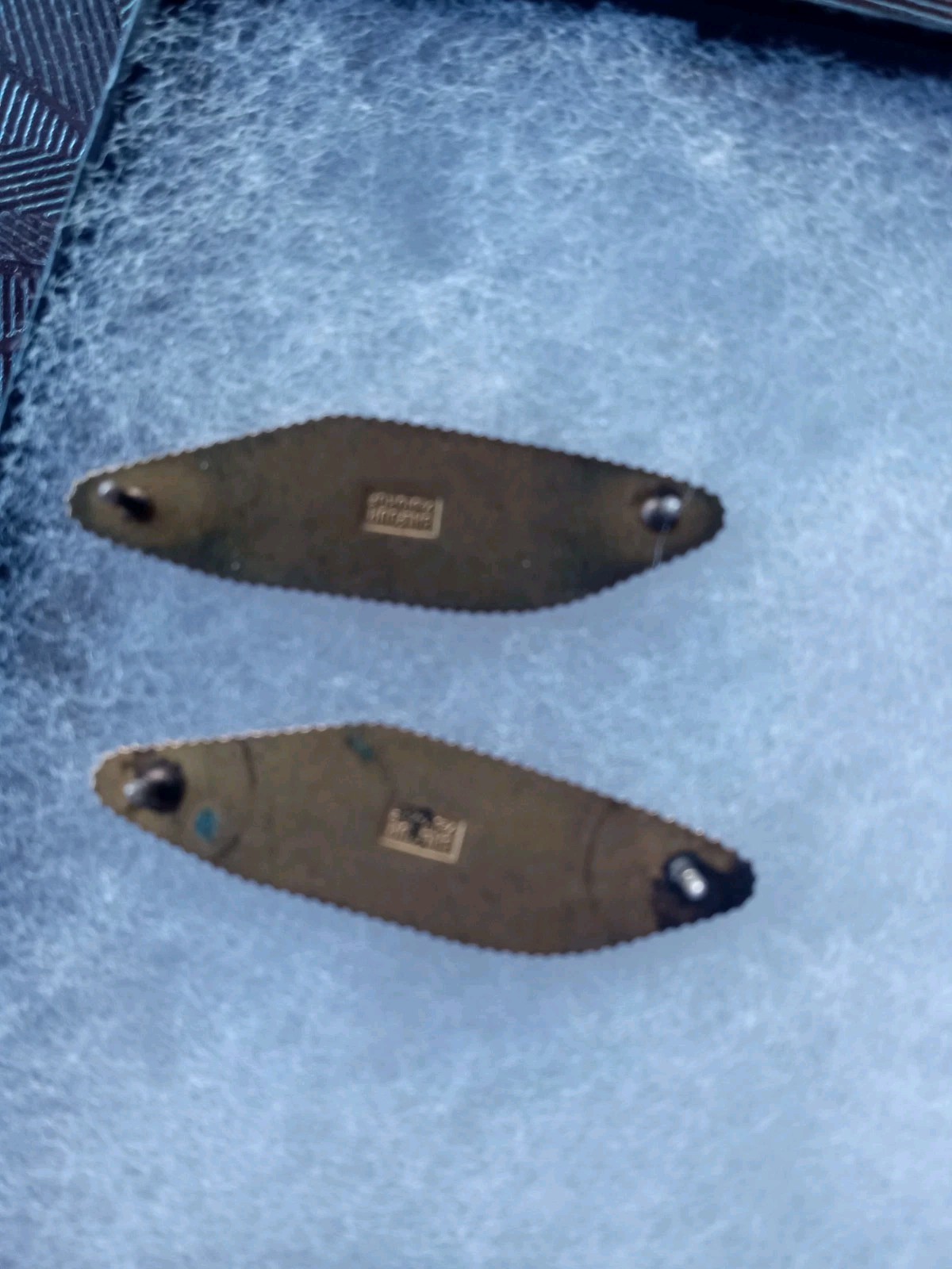 WW2 US Army TANK Officer Collar Insignia Early Short Pins BALFOUR 1/20 10KGF