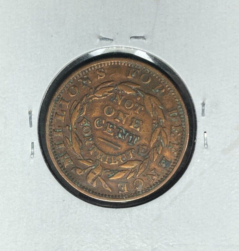 1837 NOT ONE CENT HT#49 HARD TIMES TOKEN ~NICE LOOKING TOKEN~