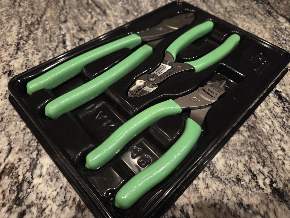 Snapon Tools 3 pc Wire Service Pliers Set- GREEN
