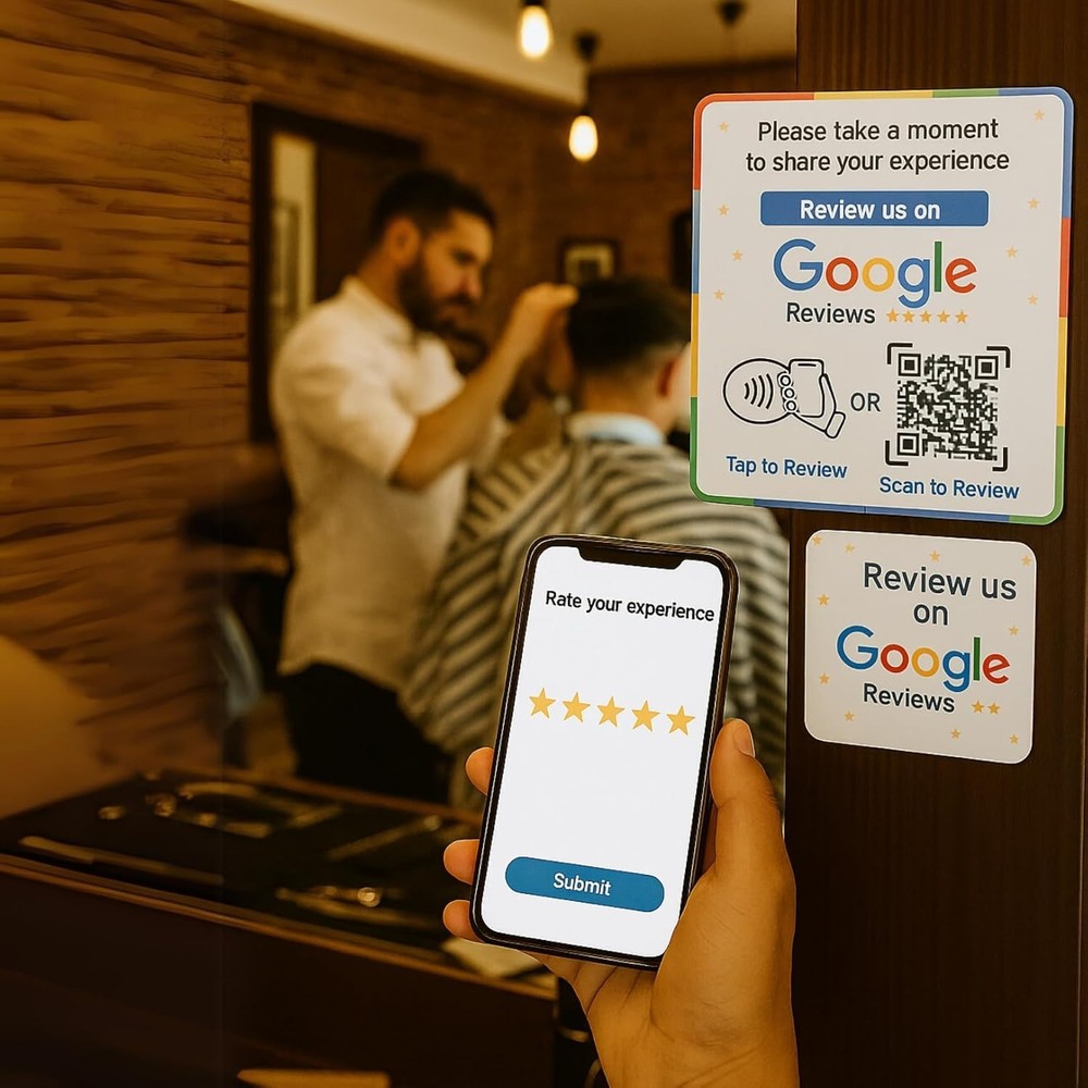 Dual-Function NFC Epoxy Plate for Google Reviews - No Subscription Required