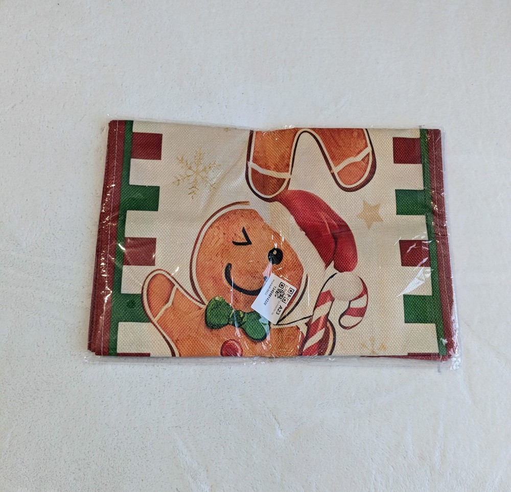 Artoid Mode Gingerbread Candy Cane Christmas Table Runner