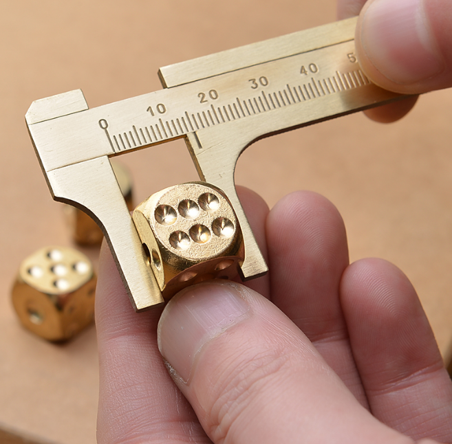6pcs Solid Brass Dice Toy 15mm Six Sided Square Metal Dice Board Game Math