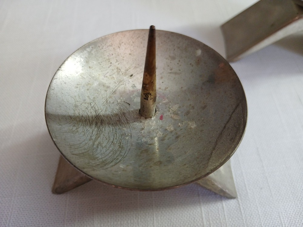 2 Vintage Modern Silver #366 Japan Silverplate Candle Holders