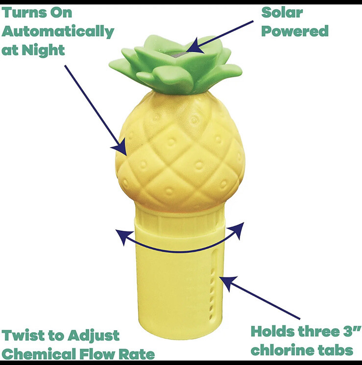 Solar Light Up Pool Chlorinator Pineapple
