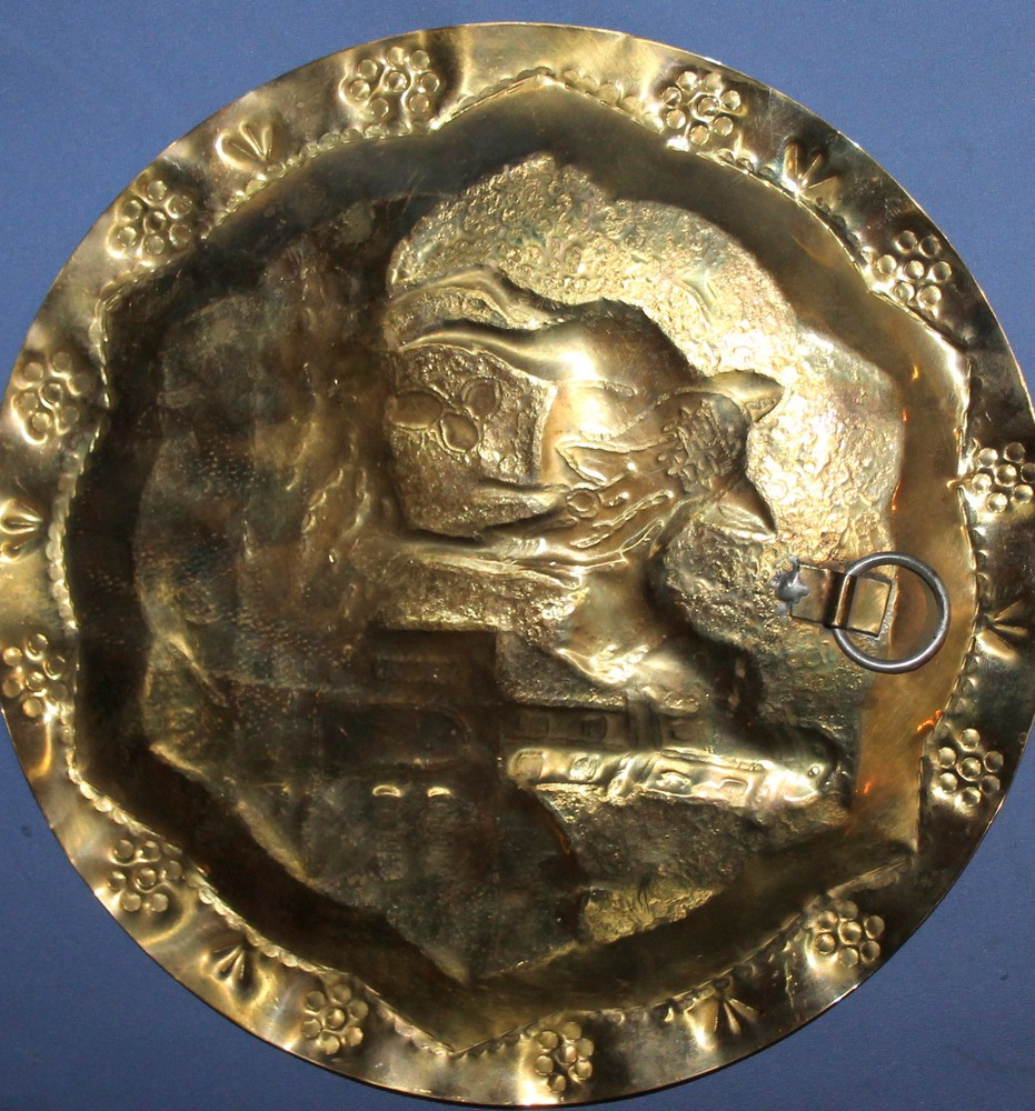 Vintage Arabic Wall Decor Brass Plaque Camel