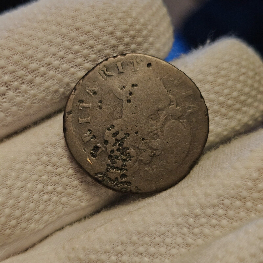 1690's William III Half Penny Double Or Multiple Struck Colonial Error Coin