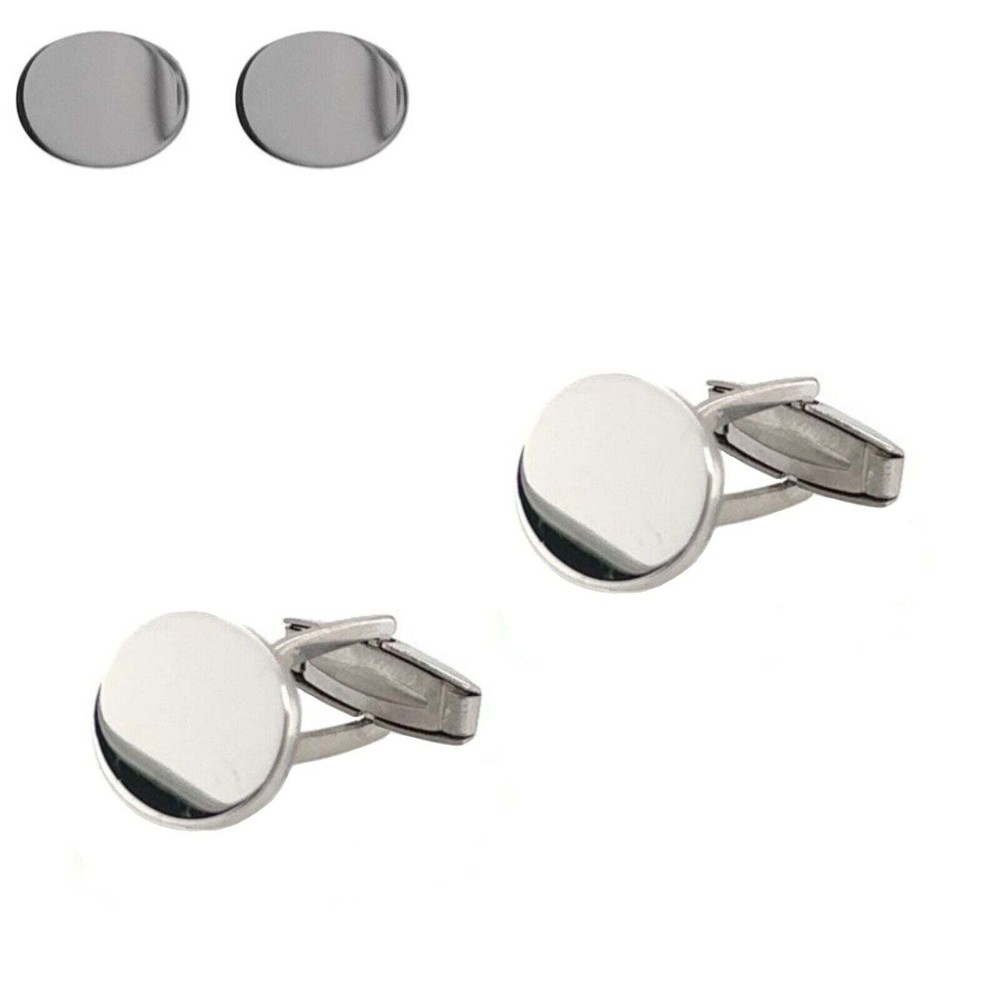925 Sterling Silver Italy Oval Cufflinks
