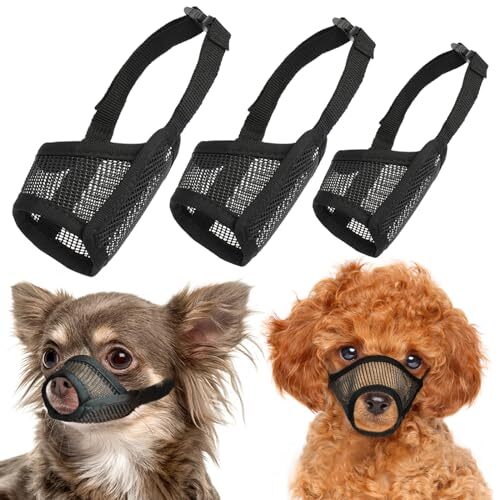 Dog Muzzle Suits for Small Medium Large Dogs Mesh Muzzle Pack for Dogs Anti B...