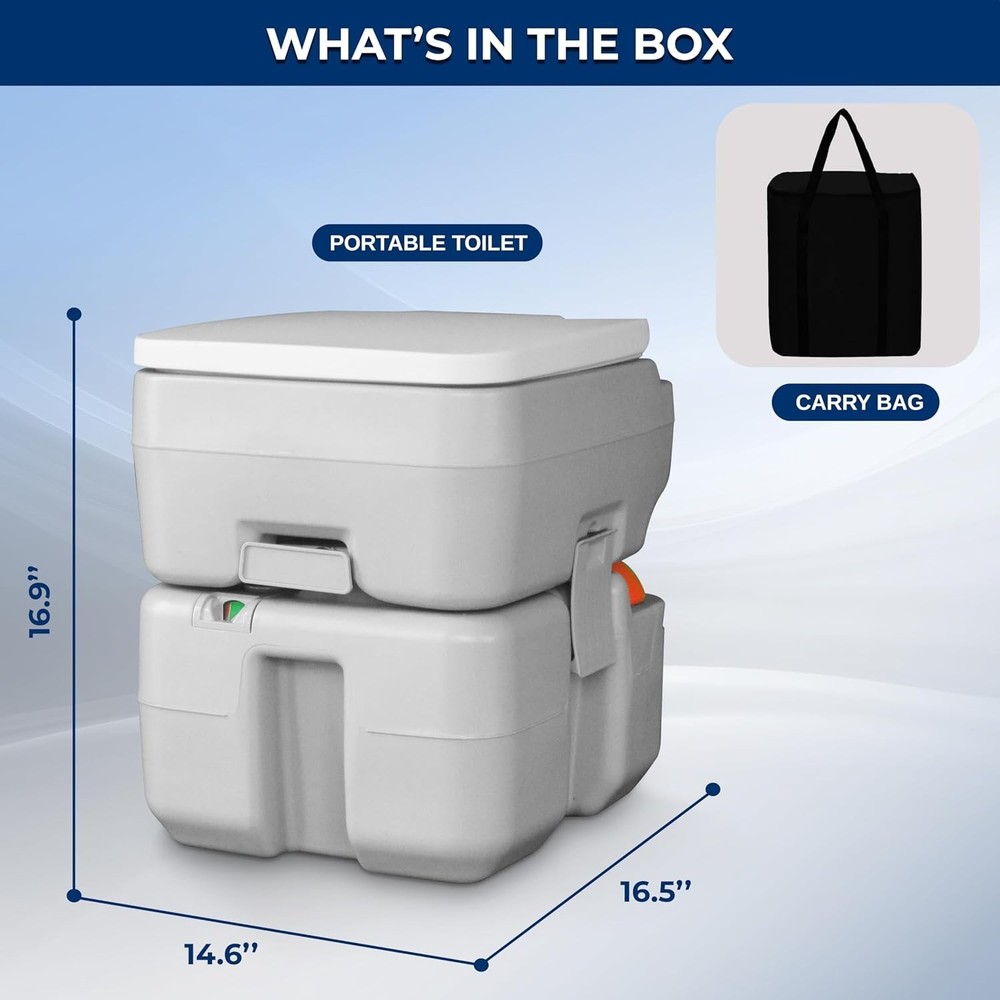 Gray Camping Toilet: Leak Proof, Portable, L*evel Indicator
