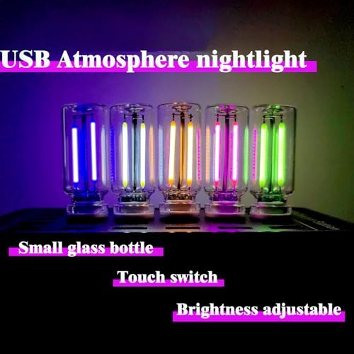 2 PCS USB LED Atmosphere Light,Touch Control USB Night Light - LED Lights Blue