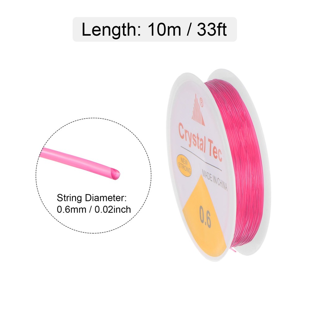5pcs 0.6mm Elastic String Craft DIY Making Stretchy Cord Thread TPU, Pink