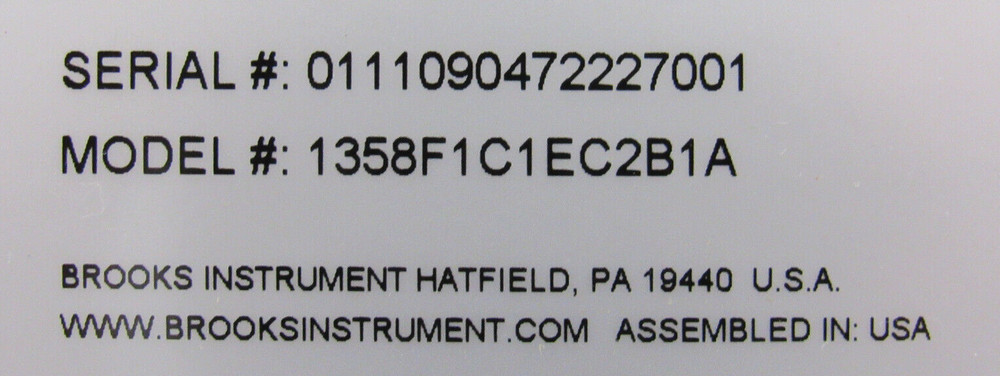 NEW BROOKS INSTRUMENT 1358F1C1EC2B1A FLOW METER