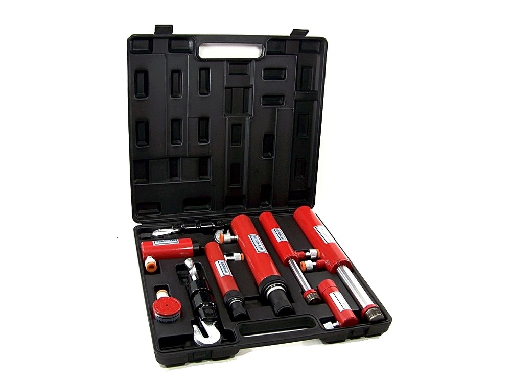11 pc Hydraulic Ram Auto body Frame Repair Pull Push Ram Lift Hook Tool Kit H D