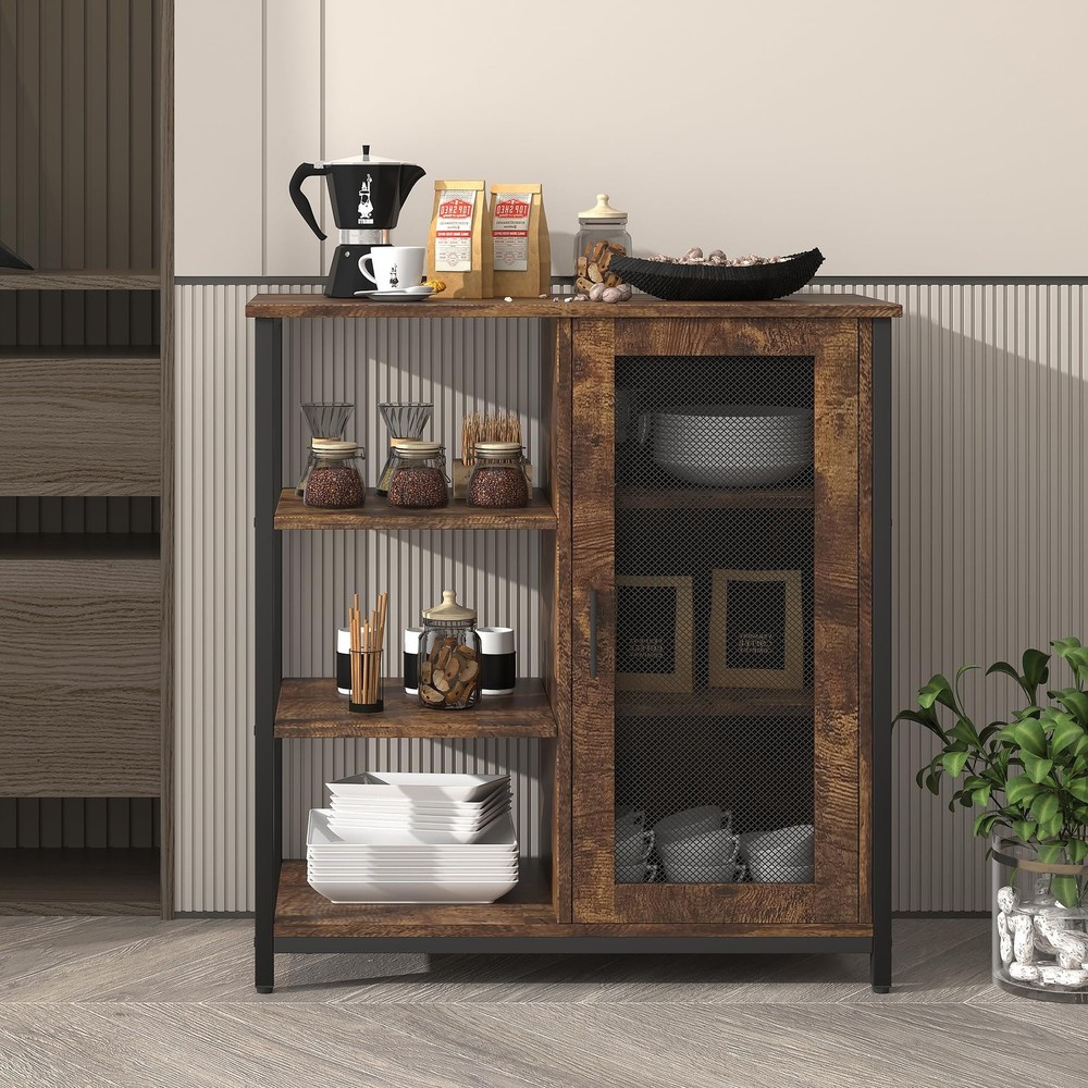 Mini Coffee Bar Cabinet with Storage, 27.5'' Small Kitchen Bar Table, Cute Co...