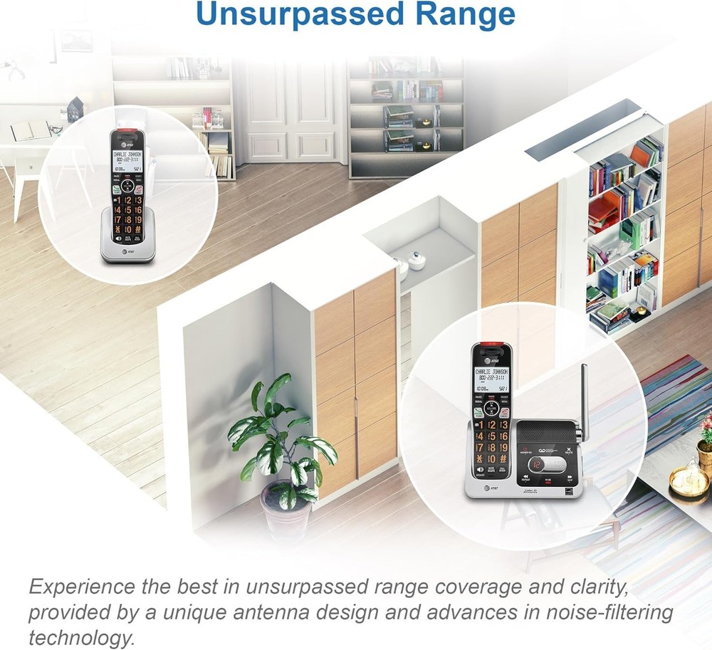 Silver/Black Home Phone Set with Answering System