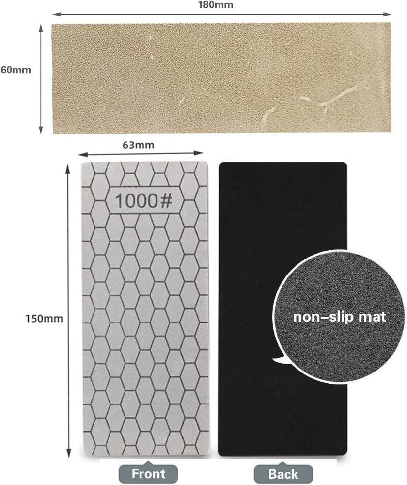 Diamond Sharpening Stone, Knife Sharpener Stone Whetstone SET-C, Silver