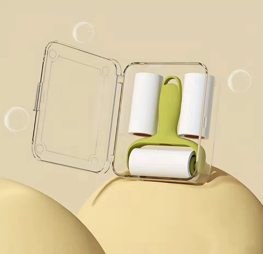 Convenient Mini Lint Roller Tool: 1 Handle + 3 Replacement Rolls.