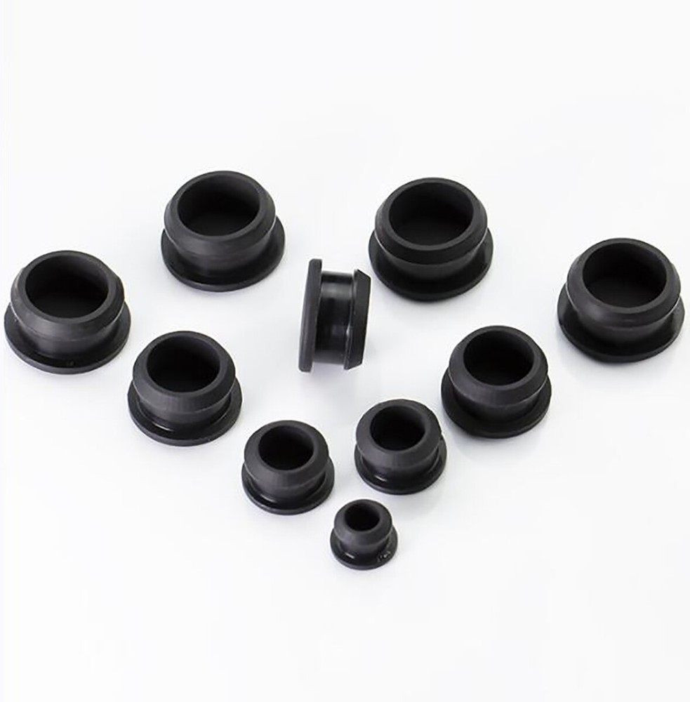 Black Silicone Rubber Snap-on Hole Plugs Stopper End Cap Bungs