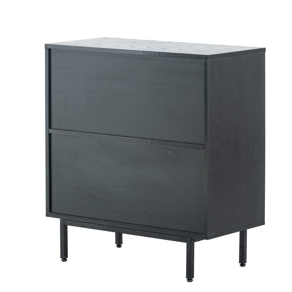 Rattan Cabinets Sideboard Buffet Storage Cabinet Accent Cupboard for Kitchen US